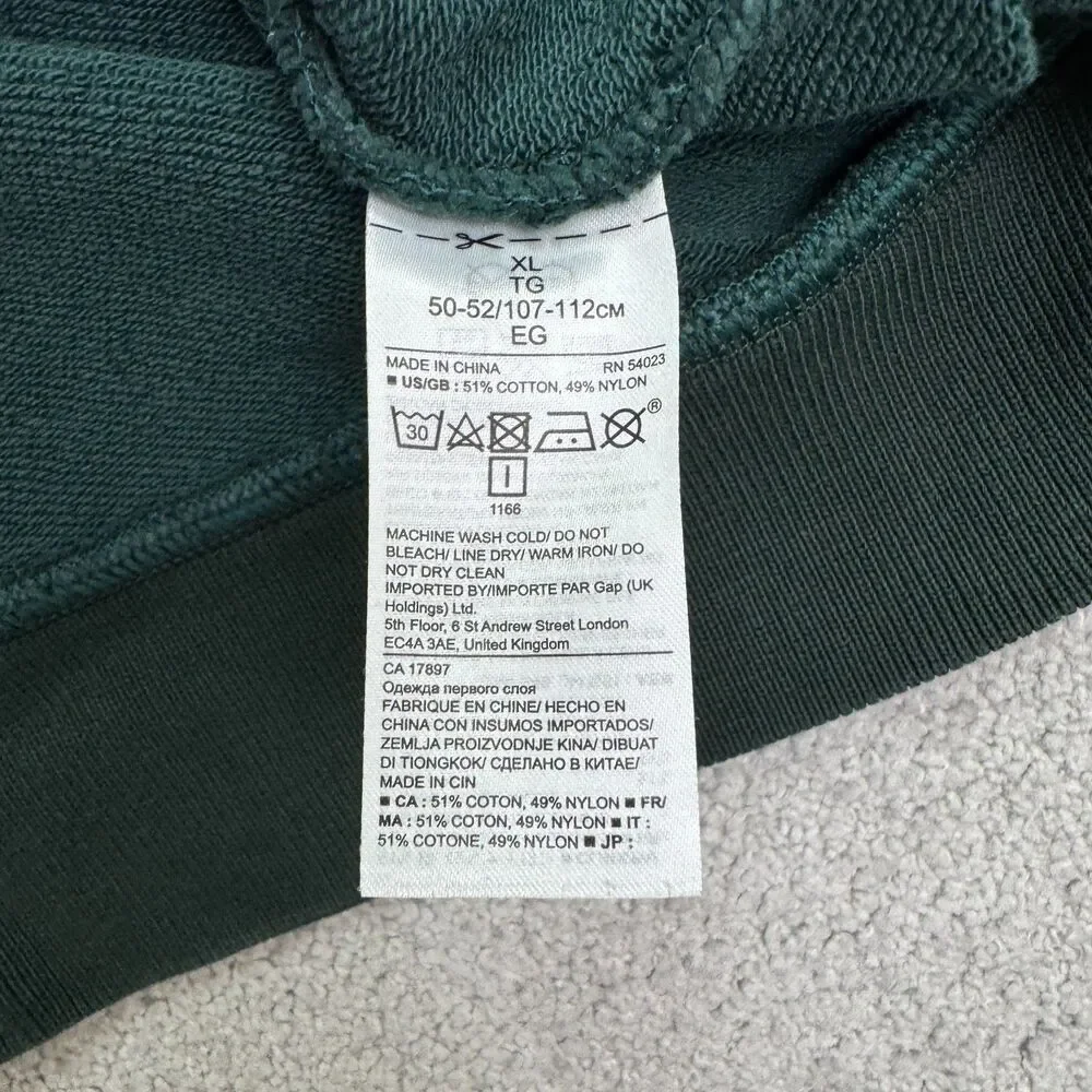 Banana Republic Pullover Sweatshirt Mens XL Green Tech Fleece Cew Neck Casual